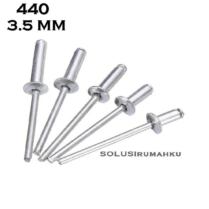 100 PCS PAKU RIVET 440 ( 3.2 X 11 mm ) BLIND RIVETS RIFET RIFETS RIPET ...