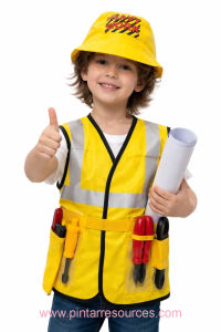 READY STOCK Kids Cosplay Builder Engineer Occupation Career Ambitions Front-liner Costume Pakaian Hari Kerjaya Kanak-kanak
