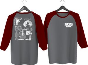 KAOS RAGLAN PRIA WARNA SABLON ZORO 2 M81 \ KAOS RAGLAN PRIA LENGAN 3\4 ATASAN PRIA / KAOS MURAH / KAOS DISTRO / KAOS SIMPLE / T-SHIRT PRIA