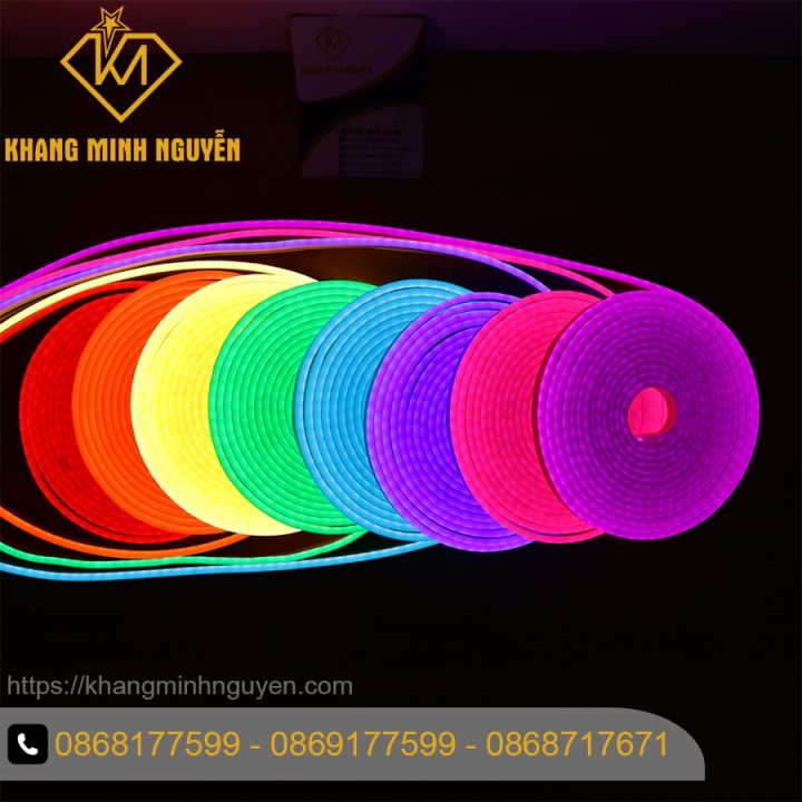 (Giá 1 mét) Đèn LED Neon 12V - 2835 - IP65 cuộn 50m - Đỏ, Cam, Vàng ...