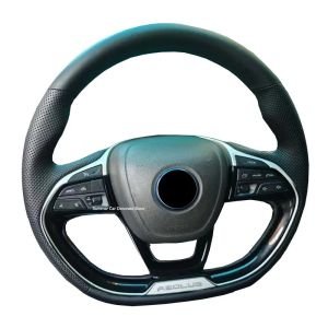 Kaly Hand-stiched Customized Car Steering Wheel Cover For Dongfeng Fengshen AX7 2020 Model Black Openwork Leather Interior Accessory 4Y1Z7