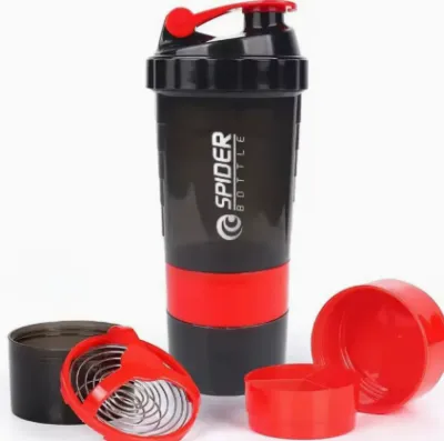 【Exclusive Discount】 3 Layers Shaker Protein Bottle Powder Shake Cup Water Bottle Plastic Mixing Cup Body Building Exercise Bottle