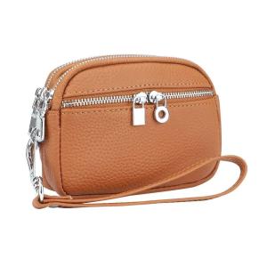 Royal Bagger กระเป๋าเงินเหรียญขนาดเล็กสำหรับผู้หญิงกระเป๋าใส่เศษเหรียญหนังแท้กระเป๋าสตางค์แบบมีซิปข้อมือความจุมาก2748กระเป๋าเก็บของ