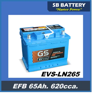 แบตเตอรี่รถยนต์ GS รุ่น EVS-LN265 / EFB 65Ah. พร้อมใช้ /ไม่ต้องเติมน้ำกลั่น สำหรับรถเก๋ง SUV