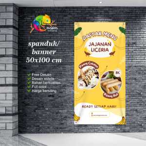 Cetak Spanduk Banner Jajanan Liceria