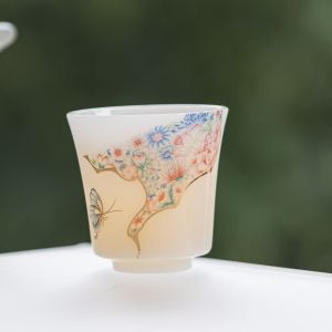 冰种璞玉主人杯高档男士高端女精致德化白瓷杯子个人专用手绘茶杯