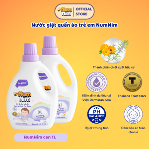 [COMBO 2] Nước giặt quần áo cho bé NumNim Thái Lan thành phần hữu cơ dịu nhẹ - Khử mùi (Anti Odor) - 1L - Hàng Chính Hãng