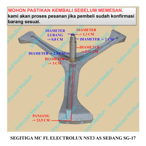 SENST3S SPIDER  / SEGITIGA MESIN CUCI FRONT LOADING ELECTROLUX NST3 AS SEDANG SG-17