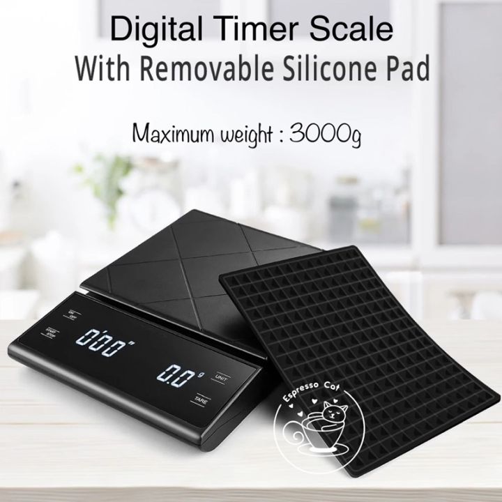 Digital Coffee Scale Timer with Removable Silicone Pad LED Drip Coffee ...