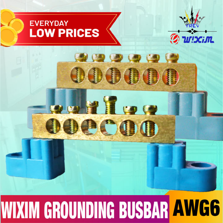 TREV 8x12mm Grounding Busbar WIXIM AWG6 Lazada PH