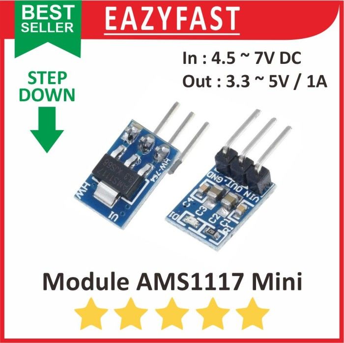 Step Down 1A AMS1117 Mini AMS Module Modul DC Power Supply Regulator ...
