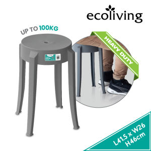 ECO LIVING Heavy Duty Stackable Non-Slip Chair Trendy Curvy Design W/Hole (Up To 100kg) Stool Kerusi ECO-805/GYWHYL