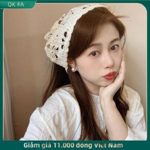 QK FA ✨ Thời trang dệt kim headscarf pháp MỤC VỤ phong cách tam giác HEADBAND handmade Crochet Headband khăn retro hoa headscarf