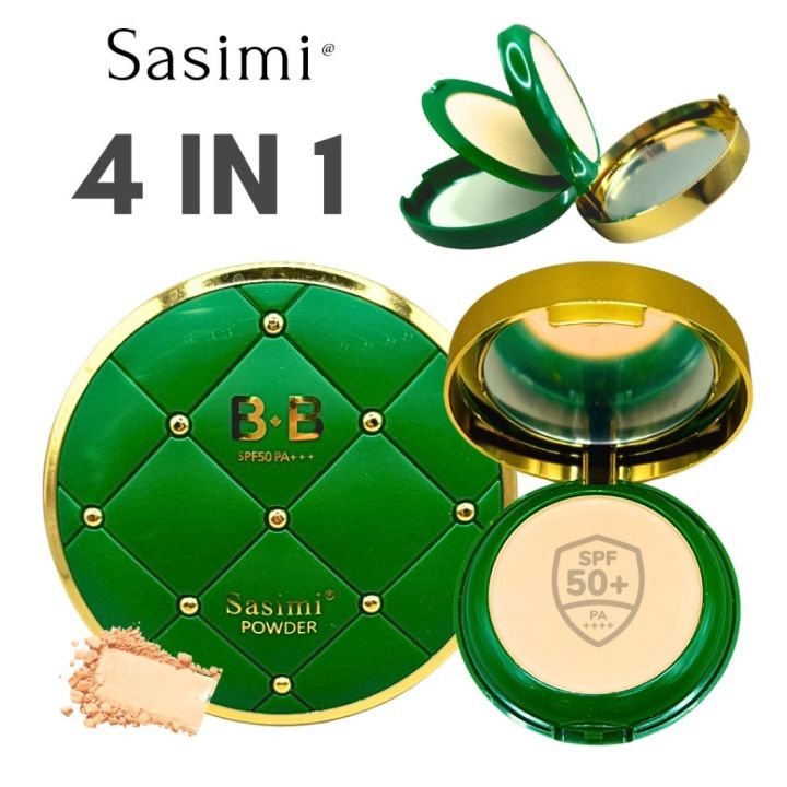 SASIMI AVOCADO BB POWDER แป้งพัฟ แป้งผสมรองพื้น แบบตลับ 2 ชั้น ปกป้อง ...