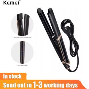 Kemei 3 dalam 1 rambut Curling besi EU Plug pelurus rambut pelbagai fungsi beralun besi jagung Plate Heated Roller