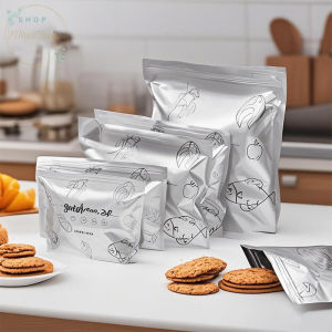 Combo 10 Túi Zip Nhôm Titan Đựng Thực Phẩm Tươi Sống Có Khoá Kéo Tiện Lợi Có Thể Tái Sử Dụng - HÀNG CÓ SẴN