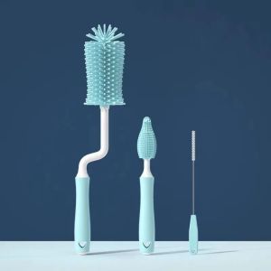 2026 Silicone Bottle Cleaning Brush Baby Pacifier Straw Scrubber Small Brush 360 Degree Glass Cup Washing KitchenCleaning Tool Set