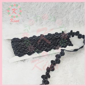 [PER METER] Renda bunga bordir monte organdi - vintage rustic hiasan hijab termurah aksesoris hampers hadiah dekorasi souvenir seserahan pernikahan