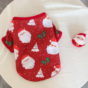 Christmas Dog Clothes Pet Cat Tshirt New Year Puppy Oufit Santa Claus Pet Costume xmas