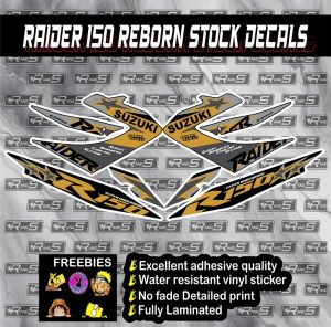 SUZUKI RAIDER 150 REBORN STOCK STICKER DECALS