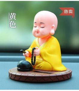 Lucky Cat Fortune Home Decoration Ornaments Biksu Singa Imlek Maitreya Cute Chinese Japan Solar Powered Kucing Lambai Hoki Pemanggil Keberuntungan Tenaga Surya 10 cm