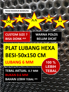 Plat Lubang - 50x150 - Hexa 6 mm - Plat Perforated - Plat Speaker - Ram Speaker - Grill Speaker