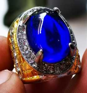 Batu akik royal blue King shafire crystal