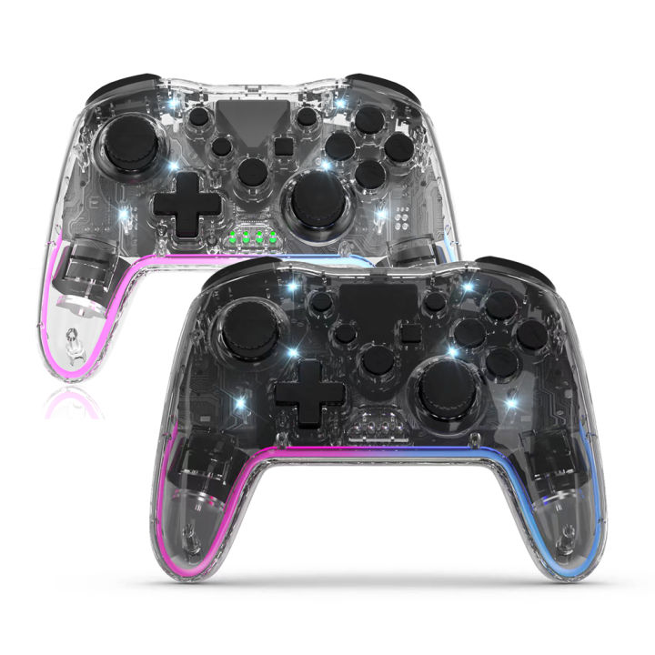 Wireless Controller BT joystick transparent led lag-free gamepad with ...