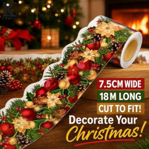 Keranixy Christmas Bulletin Board Border Trim Roll Festive Classroom Decor 3 Inch Wide 60 Feet Long