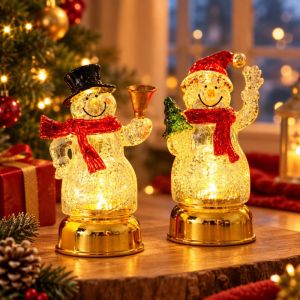 Wonderful Days Christmas Night Light Led Candle Lamp Santa Claus Table Decoration Warm White Battery Powered