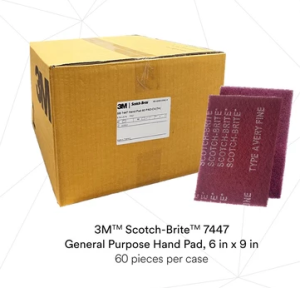 [100% Original ] 3M 7447 Scotch Brite General Purpose Hand Pad/ Very Fine Grade [Maroon/20 Pieces] Hand Finishing Pads