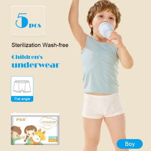 5pcs Childrens Disposable Panties Underwear Sterilize Comfortable Convenient Pure cotton Portable Baby Intimates Kids Briefs儿童一次性内裤