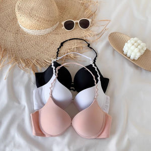 Áo ngực hở lưng đóng cửa phía trước thanh lịch cho phụ nữ dây đai điều chỉnh cổ chữ U nhồi mỏng