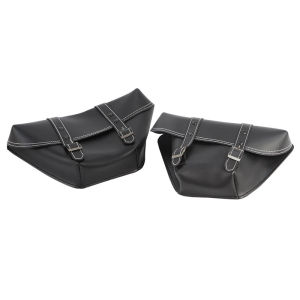 1 pair motorcycle side saddle bag PU leather classic motorbike tool saddlebag for universal cafe racer Honda CB custom japstyle