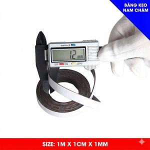 Cuộn Nam Châm Dẻo Có Băng Keo 1m x 1cm x 1mm Dán Bảng Từ Làm Thẻ Flashcard Giáo Cụ Trực Quan Bảng Tên Rèm Cửa