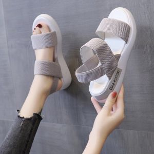 BSB - Sandal Wanita Terbaru Sendal Wedges Prepet / Sandal Gunung Kasual K19