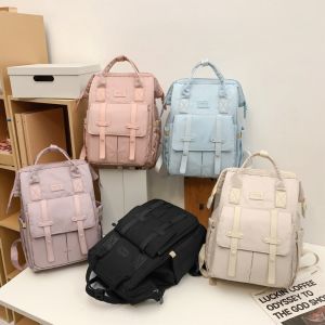 NEXASHOP Waterproof Double Shoulder Bag Premium Sense Solid Color Mother and Baby Bag  Multifunctional Schoolbag Going Out