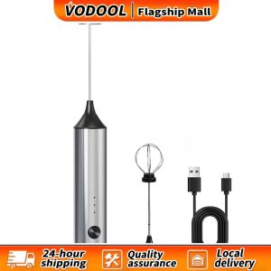 【Fast delivery】 Durable Stainless Steel Handheld Drink Mixer with Detachable Whisk for Coffee and Tea