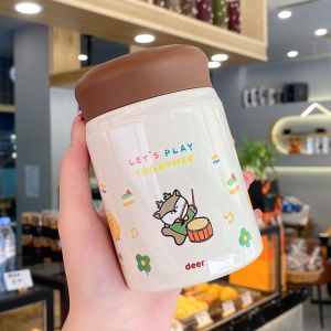 DECORATE X Cartoon Prints Mini Thermal Cup Stainless Steel 320ml Insulated Water Bottle Creative Leak-proof Pocket Flask