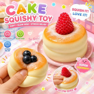 Cute Cake Squishy Toy Simulation Blueberry Strawberry Soufflé Slow Rebound Squeeze Toy