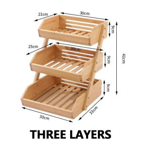 Wooden fruit basket drip tray kitchen vegetable and fruit storage rack miscellaneous items organizing baske