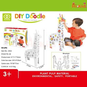 [SG Seller]Kids Cardboard Doodle Toy 3D Animal Model Assemble Painting DIY Craft Early Education Inligence Toy