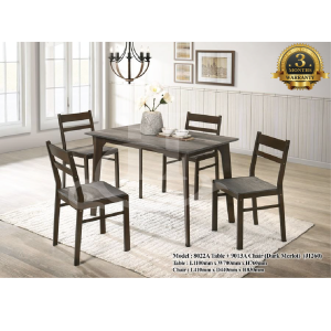 I HOME MERLOT Simple Style Dining Table Solid Wood 1+4 1+6 Dark Morlet / Full Matt White / Meja Makan