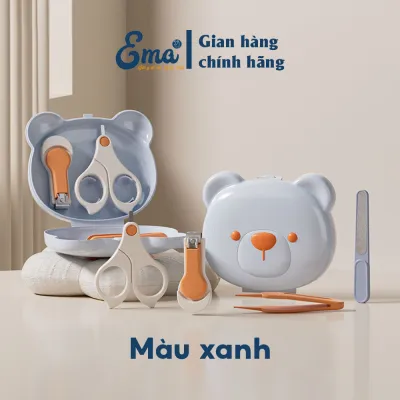 Bộ cắt móng tay cho bé 4 trong 1 kèm hộp dựng hình gấu chống kẹp thịt an toàn cho trẻ sơ sinh