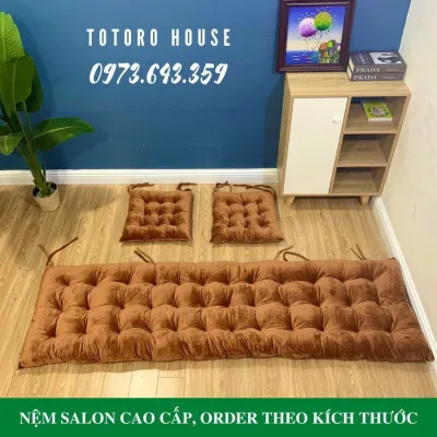 Đệm ngồi bệt salon TOTORO HOUSE Nệm lót ghế gỗ dài trơn mềm mại dày dặn trang trí phòng khách