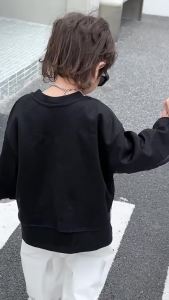 FE Children Fake Two Pieces 2024 Spring Boys Clothes Baby Korean Style Trendy Cool Childrens Clothing Children Casual All-Matching Hoodie 3.22