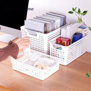 Storage Basket Kitchen Organizer Plastic Household Laundry Snack Book Fruit Underwear Sundries Storage Baskets
