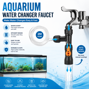 SG READY STOCK l Aquarium Water Changer Faucet Adapter – Auto Siphon Water Extractor for Fish Tanks