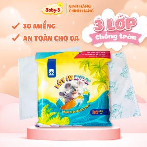 Tấm Lót Sơ Sinh Chống Thấm Cho Bé Mipbi Chính Hãng An Toàn (Gói 30 Miếng) Baby-S – SSS063