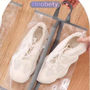 Heabety Portable Shoe Storage Bag Clear Wide Opening Design Durable Travel Organizer For Shoes Clothes Space-Saving Essential